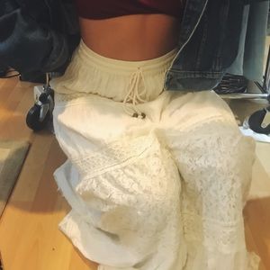 White BOHO MAXI skirt